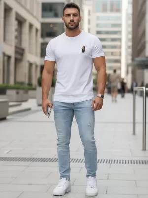 Tricou pentru bărbați DSTREET NX5101R-WH ALB