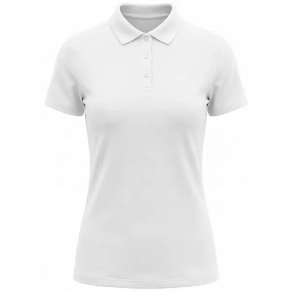  Tricou de damă cu guler 4F WMM00TPTSF0768 ALB 