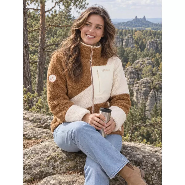  Hanorac de damă din fleece ALTISPORT IVONA BEJ 