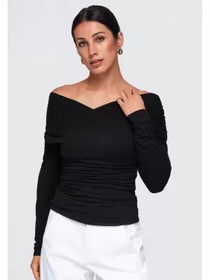 Bluza de dama OMBRE OW-TS-E0088 NEGRU