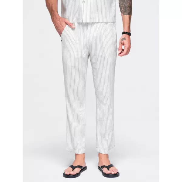  Pantaloni pentru bărbați OMBRE OM-PACP-0311 APROAPE ALB 