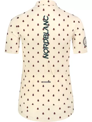 Tricou de ciclism pentru femei NORDBLANC TREES NBSLF8085 BEJ