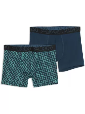 Boxeri pentru bărbați PUMA MEN GRAPHICAL PRINT BOXERS 2P 94780403 COMBO VERDE