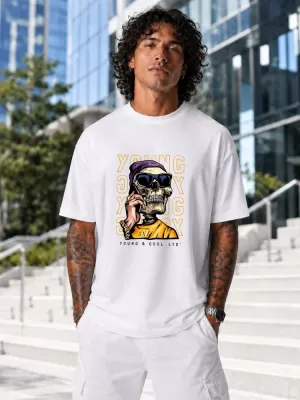 Tricou pentru bărbați DSTREET NX1019R-WH-O ALB