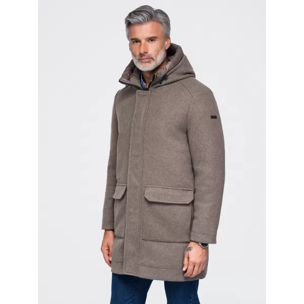  Parka pentru bărbați OMBRE OM-COWC-0161 CENUȘIU 
