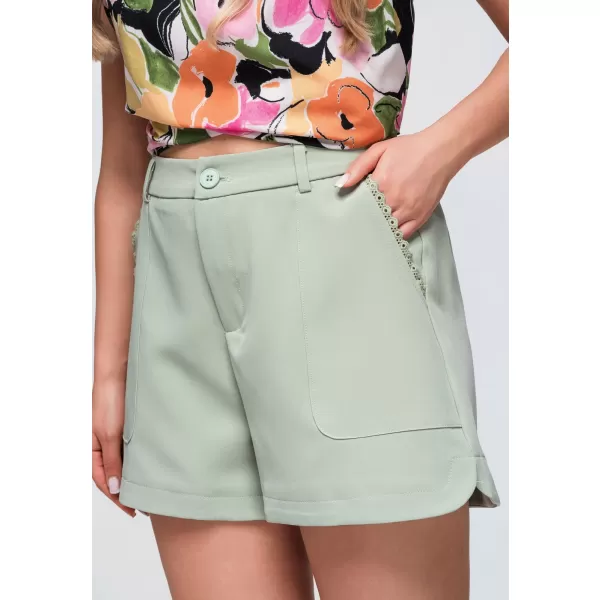  Pantaloni scurți de damă OMBRE OW-ST-E0009 VERDE DESCHIS 