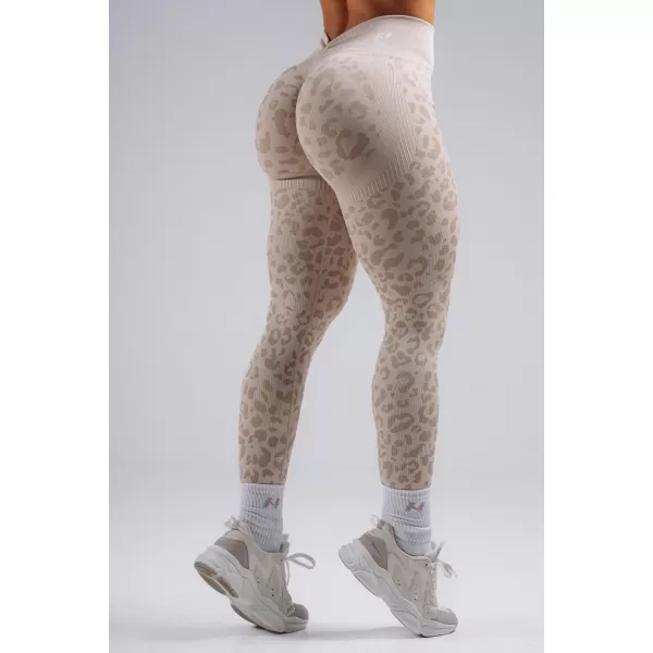  Jambiere compresive push-up cu imprimeu leopard NEBBIA PRIMAL 849 LEOPARD CREM 