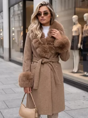 Palton de damă DSTREET TY6075 CARAMEL