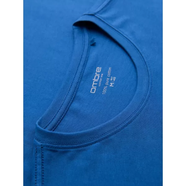 Tricou pentru bărbați OMBRE OM-LSBL-0142 ALBASTRU 