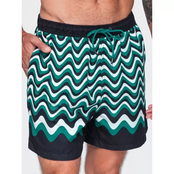 Pantaloni scurți pentru bărbați OMBRE OM-SRSS-0221 VERDE ȘI NEGRU 