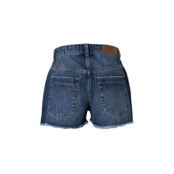  Pantaloni scurți de damă URBAN CLASSICS TB8193 ALBASTRU MEDIU PROFUND SPĂLAT 