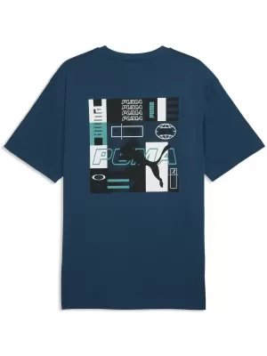 Tricou pentru bărbați PUMA GRAPHICS RELAXED STACKED TEE 69436836 BENZINĂ LA MIEZUL NOPȚII