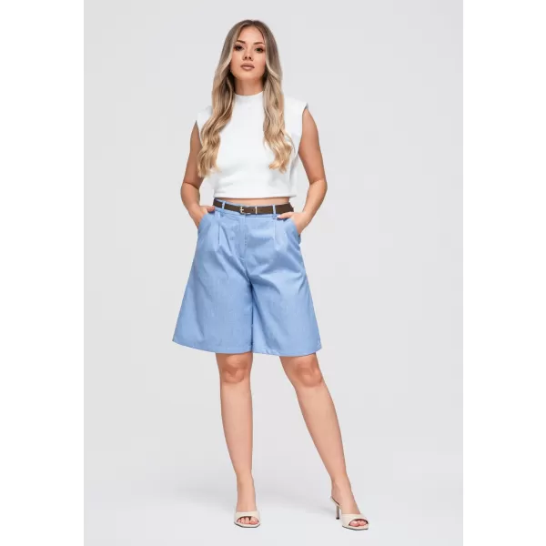 Pantaloni scurți de damă OMBRE OW-ST-E0016 ALBASTRU 