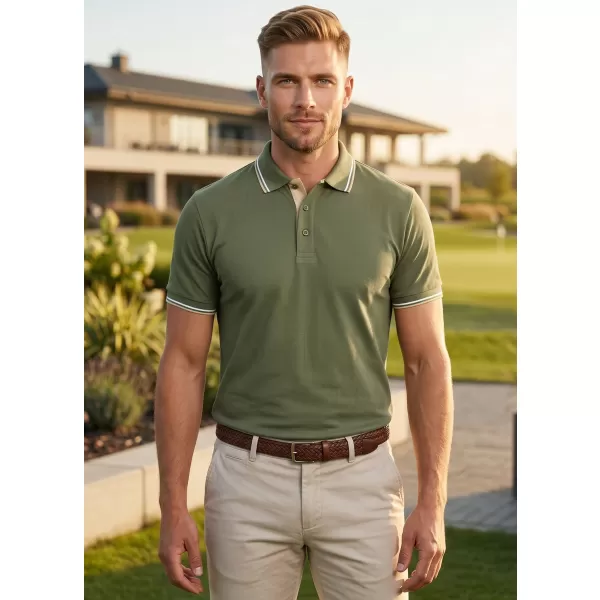  Tricou pentru bărbați cu guler MALFINI FOCUS 232 KAKI 