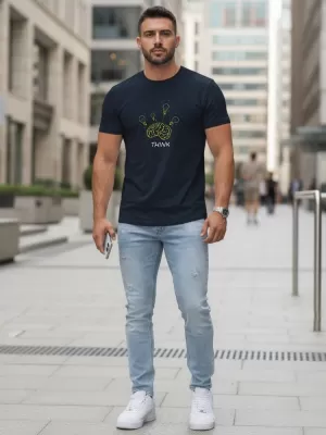 Tricou pentru bărbați DSTREET NX0149R-NY ALBASTRU ÎNCHIS