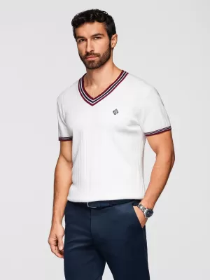 Tricou pentru bărbați OMBRE OM-TSCT-0266 ALB