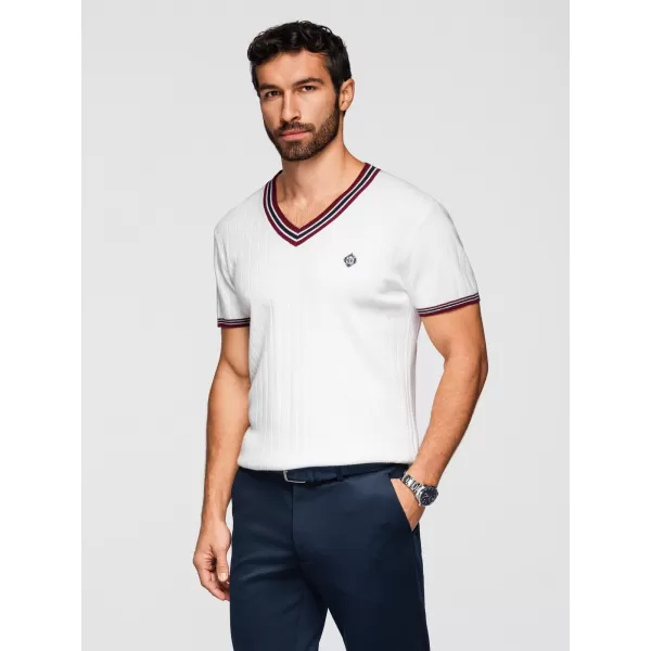  Tricou pentru bărbați OMBRE OM-TSCT-0266 ALB 