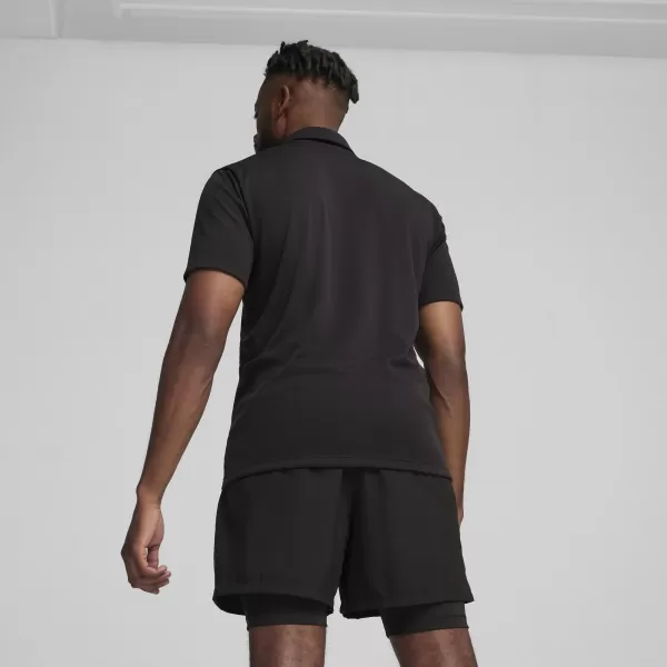  Tricou pentru bărbați cu guler PUMA TEAMGOAL POLO 658771-03 PUMA NEGRU/ALB/GRI ÎNCHIS 