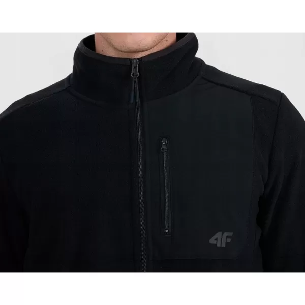  Hanorac pentru bărbați din fleece 4F WAW25TFLEM417 NEGRU ADÂNC 