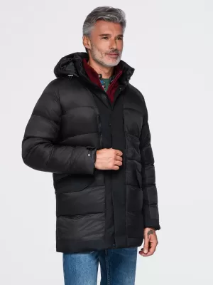Geaca de iarna pentru barbati OMBRE OM-JALJ-0263 NEGRU
