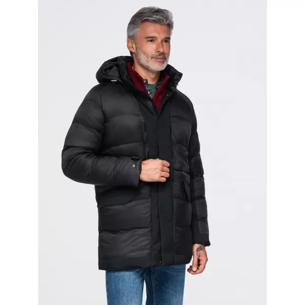  Geaca de iarna pentru barbati OMBRE OM-JALJ-0263 NEGRU 
