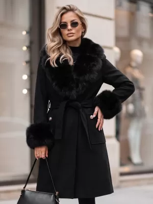 Palton de damă DSTREET TY6074 NEGRU
