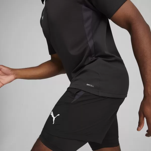  Tricou pentru bărbați cu guler PUMA TEAMGOAL POLO 658771-03 PUMA NEGRU/ALB/GRI ÎNCHIS 