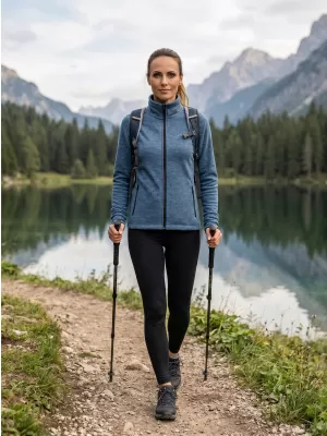 Hanorac de damă din micro polar MALFINI FACTOR 853 EVIDENȚIERI DE DENIM ÎNCHIS LA CULOARE