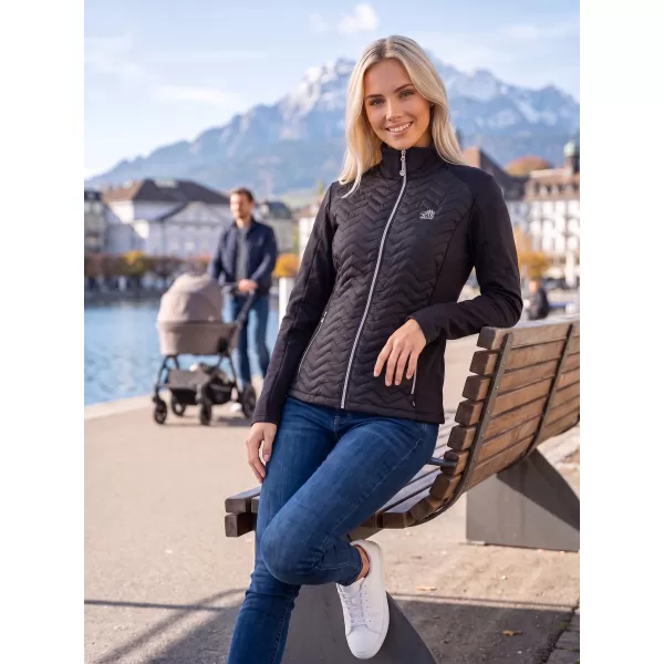  Jachetă hibridă pentru femei ALTISPORT IDONY NEGRU 
