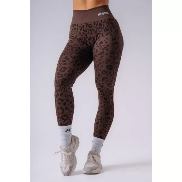  Jambiere de damă NEBBIA PRIMAL 849 LEOPARD MARO ÎNCHIS 