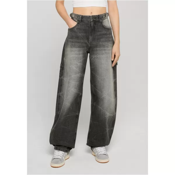  Pantaloni de dama URBAN CLASSICS TB8140 NEGRU SPALAT 
