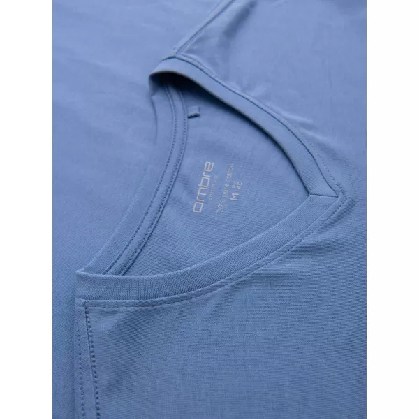  Tricou pentru bărbați OMBRE OM-LSBL-0143 DENIM LEJER 