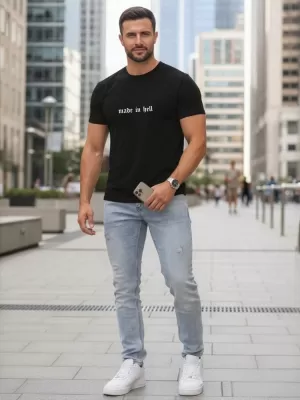 Tricou pentru bărbați DSTREET NX5106R-BK NEGRU