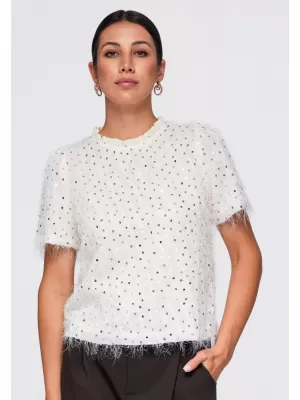 Bluza de dama OMBRE OW-TS-E0089 BEJ