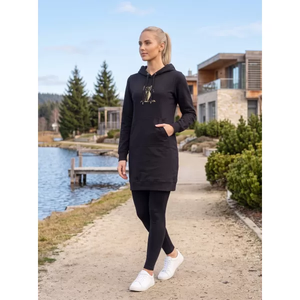  Hanorac prelungit dama ALTISPORT ALW091419 NEGRU SI AURIU 