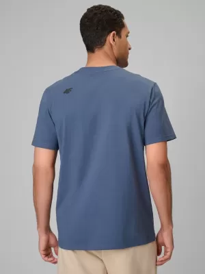 Tricou pentru bărbați 4F WAW25TTSHM2401 DENIM