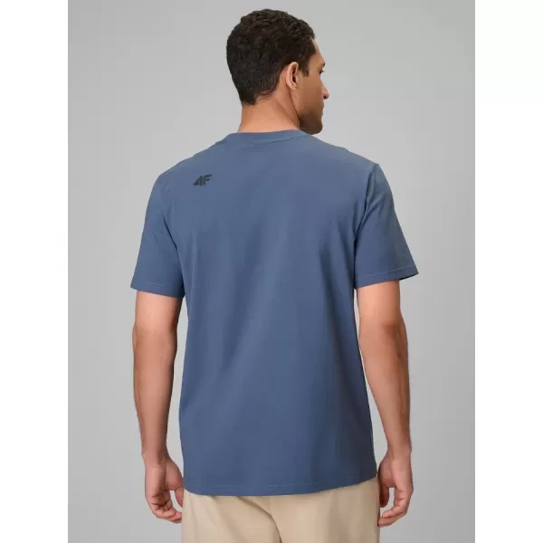  Tricou pentru bărbați 4F WAW25TTSHM2401 DENIM 