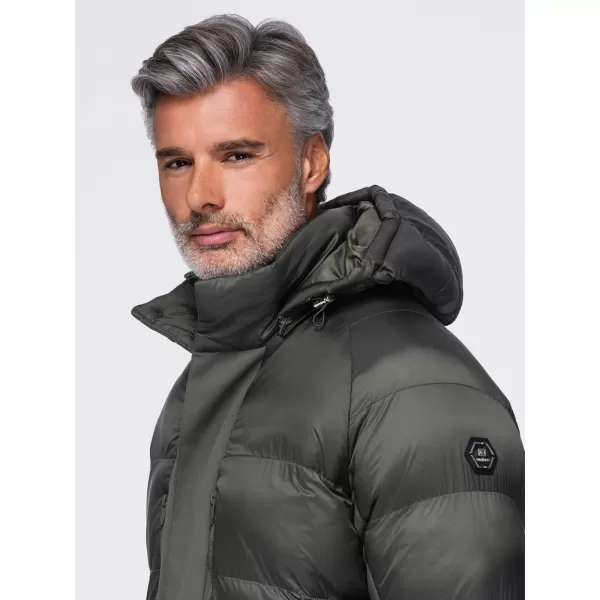  Geaca de iarna pentru barbati OMBRE OM-JALJ-0263 MĂSLINE ÎNCHISE 
