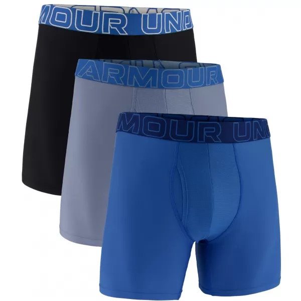  Boxeri pentru bărbați UNDER ARMOUR UA PERFORMANCE TECH - SOLID 6 -3PK 1383878-448 ALBASTRU 