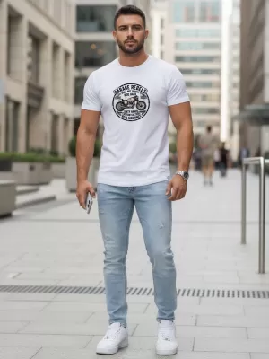 Tricou pentru bărbați DSTREET NX5007R-WH ALB