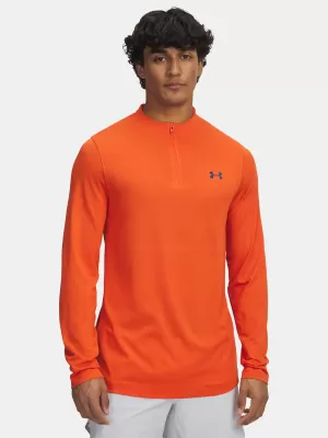 Tricou pentru bărbați UNDER ARMOUR VANISH ELITE SEAMLESS 1/4 ZP 1382798-844 PORTOCALE