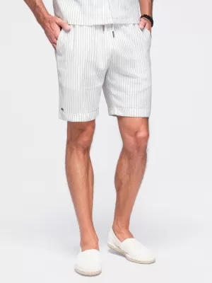 Pantaloni scurți pentru bărbați OMBRE OM-SRCS-0208 APROAPE ALB