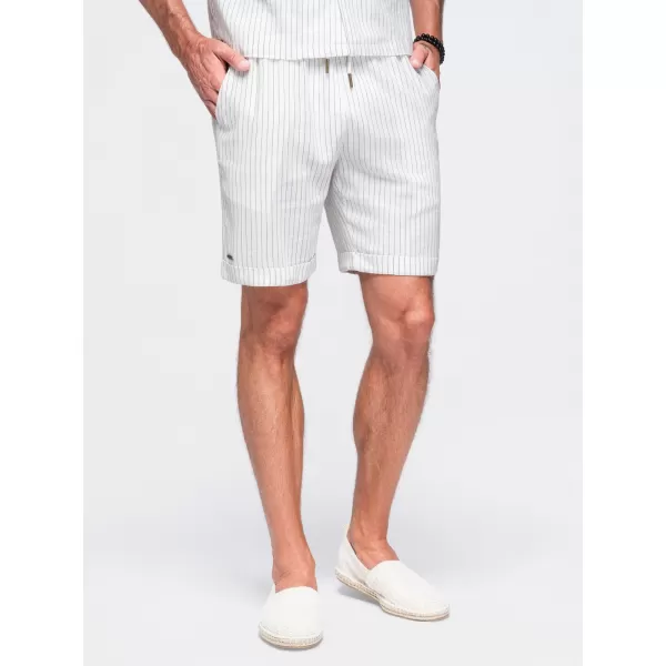  Pantaloni scurți pentru bărbați OMBRE OM-SRCS-0208 APROAPE ALB 