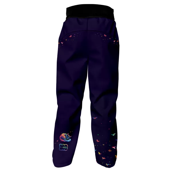 Pantaloni softshell pentru copii WAMU DUHOVÁ KOČKA VIOLET ÎNCHIS 