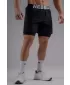 Pantaloni scurți de antrenament cu două straturi NEBBIA PRIMAL 878 NEGRU