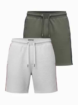 Set de pantaloni scurți pentru bărbați OMBRE Z128 GRI MELANGE/MĂSLINIU