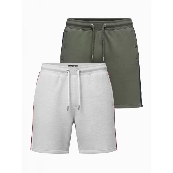  Set de pantaloni scurți pentru bărbați OMBRE Z128 GRI MELANGE/MĂSLINIU 