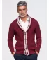Cardigan pentru bărbați OMBRE OM-SWCD-0196 BURGUNDIA