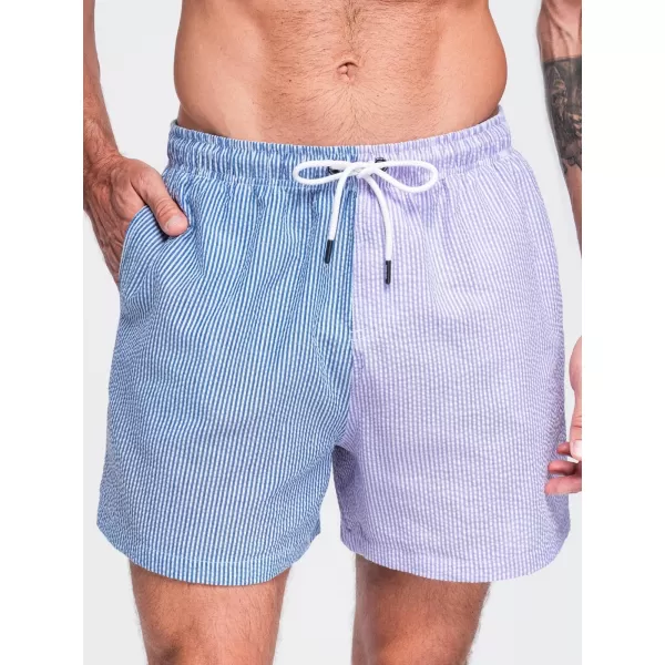  Pantaloni scurți pentru bărbați OMBRE OM-SRSS-0215 ALBASTRU ȘI VIOLET 