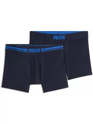 Boxeri pentru bărbați PUMA MEN EVERYDAY PLACED LOGO BOXER 2P 93847619 ALBASTRU MARIN